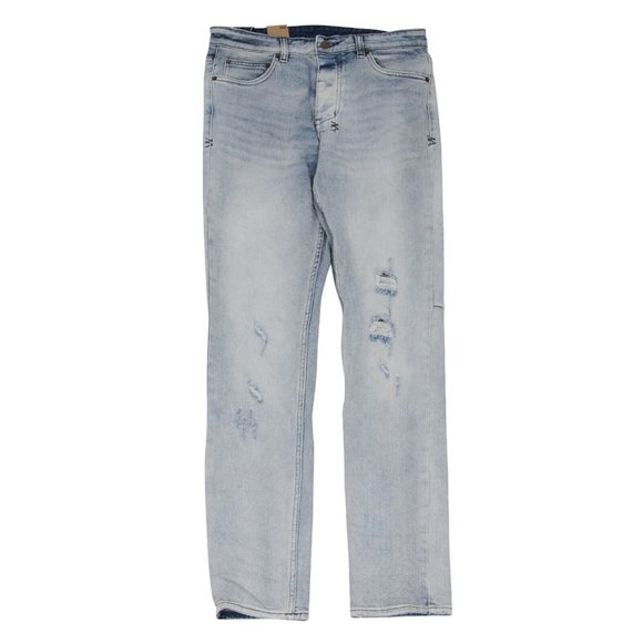Ksubi Mens Jean 32x32 Blue Wash Chitch Slim Fit Cotton Stretch Distressed Denim